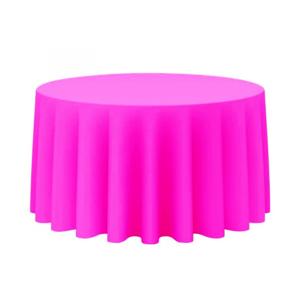 Round Linen Fuchsia