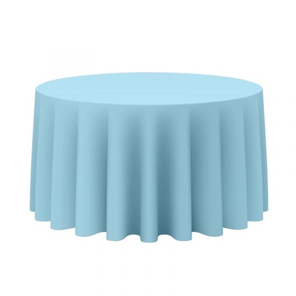 Round Linen Light Blue