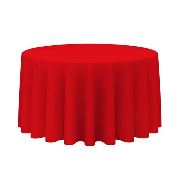 Round Linen Red